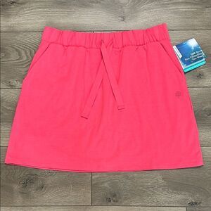 Coolibar 18” Plaka Knit‎ Mid Rise Pink Active Skirt Skort UPF Size Large